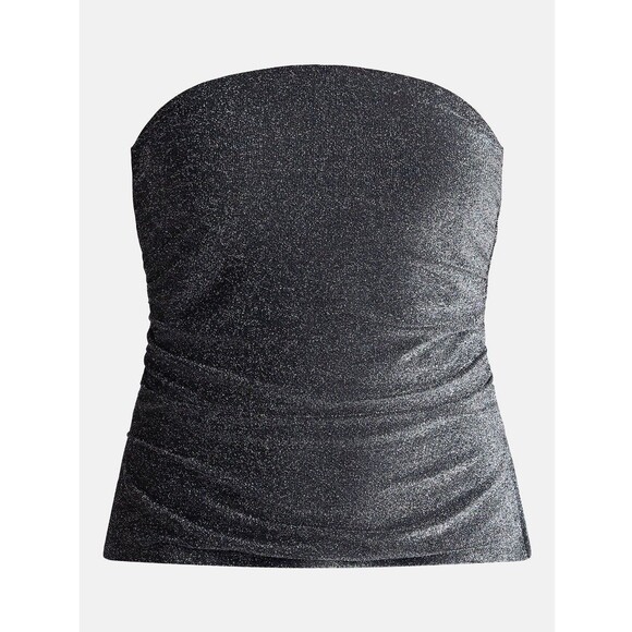 No Boundaries Black Silver Shimmer Tube Top size M, L Strapless Party Club NWT - Picture 6 of 7